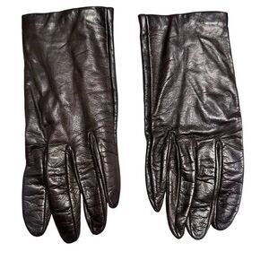 Vintage 80’s Chocolate Brown lined soft leather gloves Size 7.5 plus bonus pair
